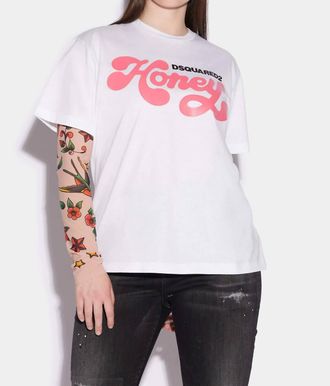 Dsquared2 Womens Honey Graphic T-Shirt In White