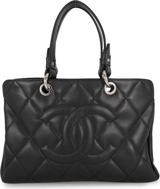 Chanel Matelasse Black Grained Calfskin Handbag Tote Bag (Pre-Owned)