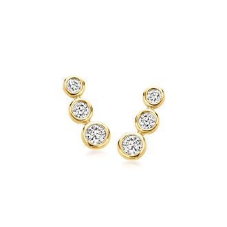 RS Pure by Ross-Simons Bezel-Set Lab-Grown Diamond Trio Earrings in 18kt Gold Over Sterling