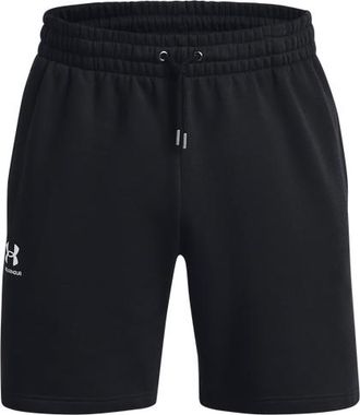 Under Armour Mens Essential Fleece Shorts - Black/White Size 3XL