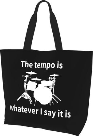 AOOEDM Tempo Is Whatever I Say Ladies Canvas Tote Reusable Shopping Bag