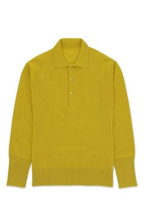 Fortela Kenneth Cashmere Polo in Mustard at Nordstrom, Size X-Large Eu