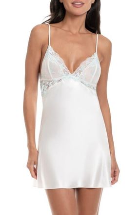 In Bloom by Jonquil Lillie Lace Trim Satin Chemise in Ivory at Nordstrom, Size X-Large
