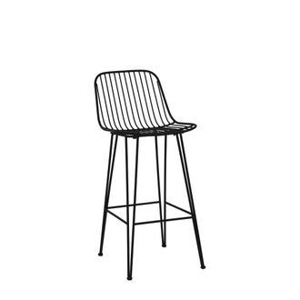 POMAX Silla de bar de metal negro