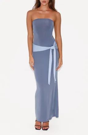 Tiger Mist Tove Strapless Maxi Dress in Blue at Nordstrom, Size Xx-Small