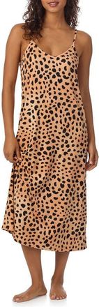 Room Service PJs Print Long Chemise in Tanprint at Nordstrom, Size Medium