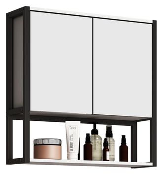 ebuy24 Armario De Ba&ntilde;o Vcm Atemporal Dimensiones Aprox. Al. 60 X An. 60 X P. 17 Cm Espacio De Almacenamiento Suficiente Armario De Espejo - Edino 60 X 60 Cm 
