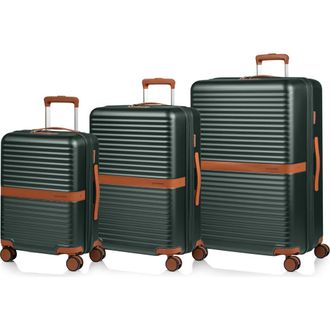 Champs Luggage Vintage II 3-Piece Wheeled Luggage Set in Green at Nordstrom Rack