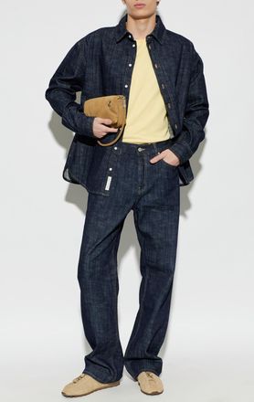 Jacquemus Denim Shirt Simon, Mens, Navy Blue