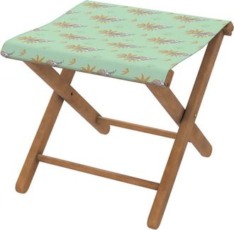 Vent de Boh&egrave;me Taburete plegable de haya y tela outdoor dise&ntilde;o de tigres laguna