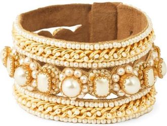 Deepa Gurnani Levina Cuff Bracelet in Gold at Nordstrom