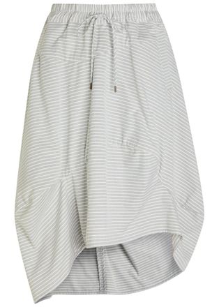 Vivienne Westwood Aerodrome Striped Asymmetric Cotton Midi Skirt - White - 14 (UK14 / L)