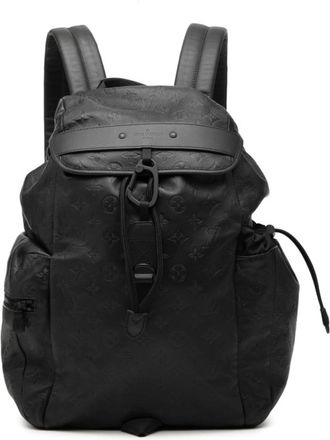 Louis Vuitton Black Noir Leather Backpack (Pre-Owned)