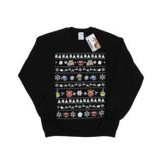 Disney Heren The Muppets Kerstmis Hoofden Sweatshirt (Zwart)