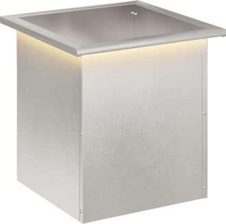 vidaXL Jardinera Para Jard&iacute;n Con Luces Led Plateado 40 X 40 X 40 Cm Vidaxl