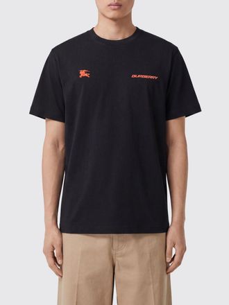 Burberry T-shirt in cotone con stampa grafica e logo a contrasto