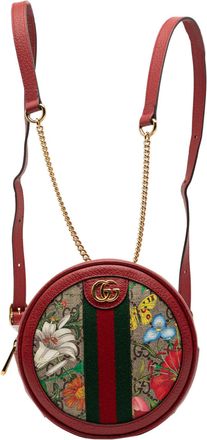 Gucci Tweedehands Mini Gg Supreme Flora Ronde Ophidia Rugzak