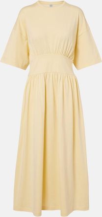 Toteme Gathered cotton jersey midi dress