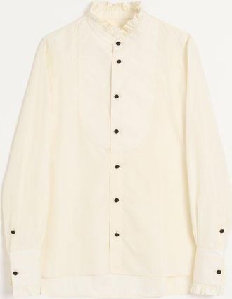 Valentino Cotton Poplin Shirt With Plastron And Ruffles