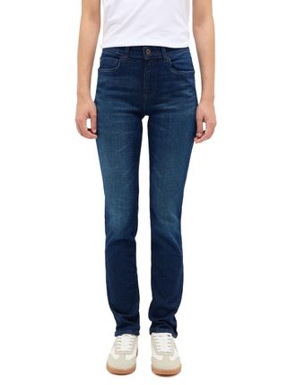 Mustang Slim-fit-Jeans MUSTANG Damen Style Shelby Slim, Damen, Gr. 25, L&auml;nge 32, blau (802 dunkelblau), Denim/Jeans, 90% Baumwolle, 6% Polyester, 4% Elasthan,