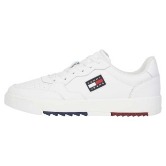 Tommy Jeans Heren Leren Basketbalschoenen (Wit)