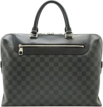 Louis Vuitton Pre-owned PDJ NM Damier Graphite Briefcase - Dames - Vintage Handtas - Zwart - ONE Size - Leer - Vintage