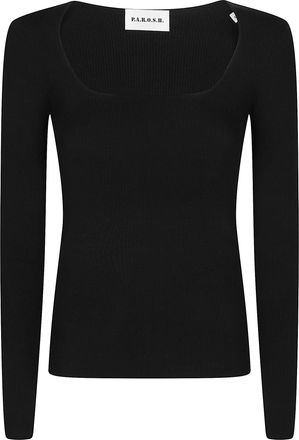 P.A.R.O.S.H. Long U Neck Fitted Wool Sweater