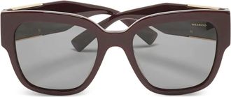 Versace Occhiali da sole squadrati - Rosso