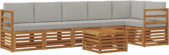 vidaXL Conjunto De Sof&aacute;s De Exterior 7 Uds. Gris Natural Y Claro Vidaxl
