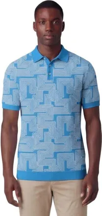 Lords of Harlech Inter Twine Mens Merino Silk Cashmere Polo in Inter Twine Blue at Nordstrom, Size Xx-Large