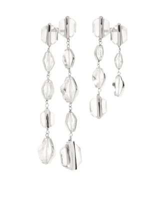 Jil Sander drop earrings - women - Resin/Brass - One Size - Silver