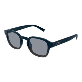 Gucci Panthos Zonnebril - Heren - Zonnebrillen - Blauw - 49 MM - Nylon - Accessoires