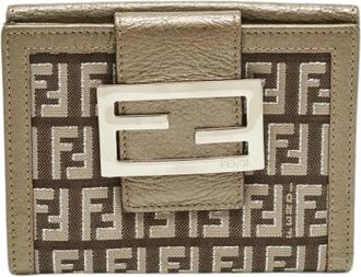 Fendi Pre-owned Wallets, female, Beige, Size: ONE SIZE Pre-owned Fabric Wallet