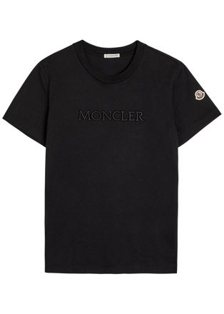 Moncler Logo-appliqu&eacute;d Cotton T-shirt - Black - XL (UK16 / XL)