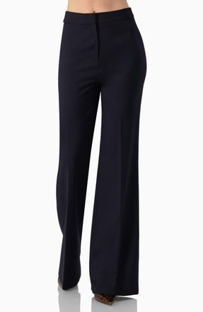 Ivonne Straight-Leg Trousers in Navy Blue at Nordstrom, Size 14