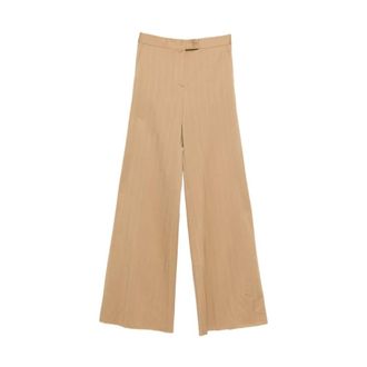 Max Mara Wide Trousers, female, Beige, Size: 2XS Pantalone Oliato