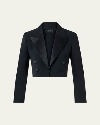 Akris Holly Double-Breasted Crop Tuxedo Jacket