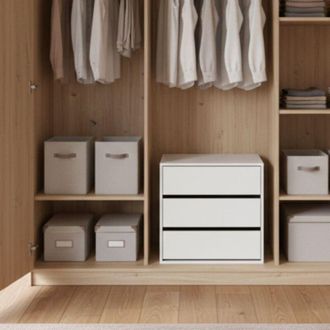 Dmora Cassettiera - 3 Cassetti Apertura Scorrevole, Bianco, -, 60x44x57h cm Llanelli