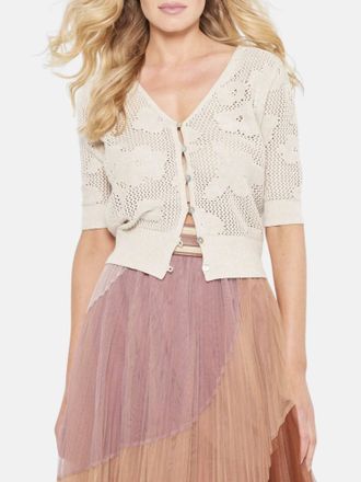 Lisa Todd Garden Party Cardigan In Almond