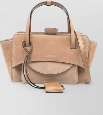 Hidesins leather small flap tote bag