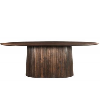 Moloo Mesa de comedor ovalada 8 personas 200 cm marron