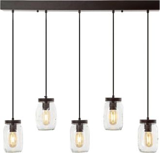 Jonathan Y Designs Jonathan Y Gaines 33.25In 5-Light Mason Jar Linear Led Pendant