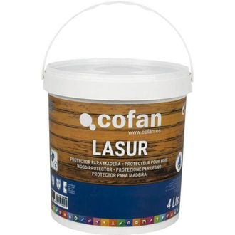 cofan Lasur Protector Al Agua Para Madera Mate Nogal 4 L, Recubrimiento De Acci&oacute;n Impregnante Que Deja Un Acabado a Poro Abierto Y Que No Crea Capa, Permiti