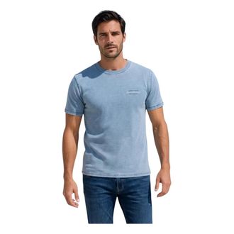 Guess T-Shirts, male, Blue, Size: XL Jersey T-Shirt