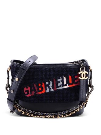 Chanel Gabrielle Logo Hobo Tweed and Calfskin Small shoulder bag - Blu