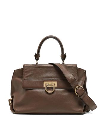 Ferragamo leather top-handle bag - Neutrals