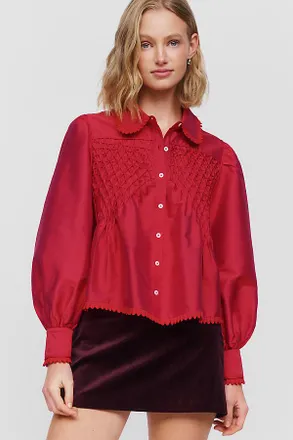 Maeve Smocked Puff Sleeve Blouse
