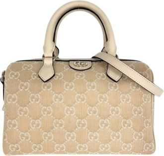 Gucci Pre-owned Boston Bag - Dames - Vintage Handtas - Beige - ONE Size - Leer - Vintage