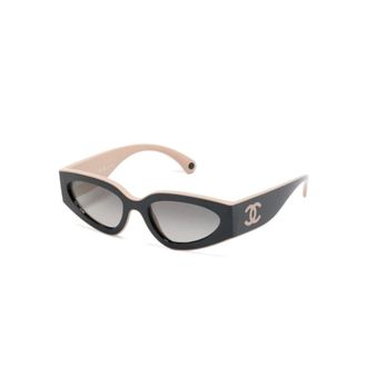 Chanel Sunglasses, female, Black, Size: 54 MM Sunglasses