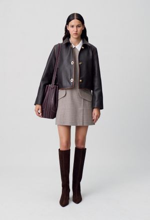Claudie Pierlot Cropped Vintage Leather Jacket